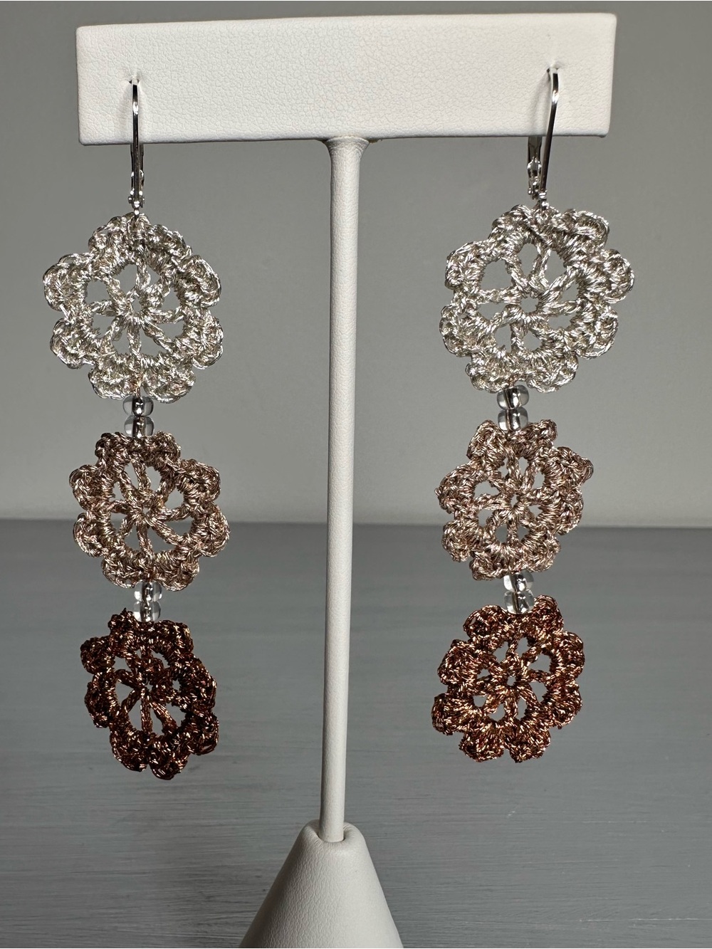 Handmade Crochet Floral Earrings